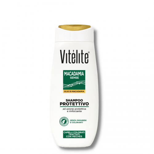 Apsauginis šampūnas su makadamijų aliejumi VITELITE MACADAMIA 250ml https://medikatus.lt